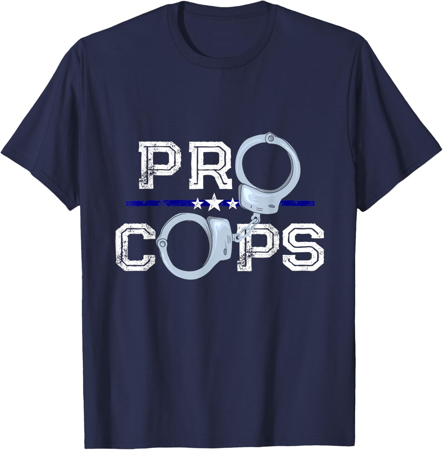 Pro Cops Blue Line Police Officer Supporter T-Shirt - T-Shirt | Navy