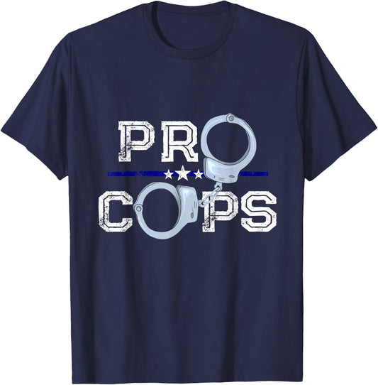 Pro Cops Blue Line Police Officer Supporter T-Shirt - T-Shirt | Navy