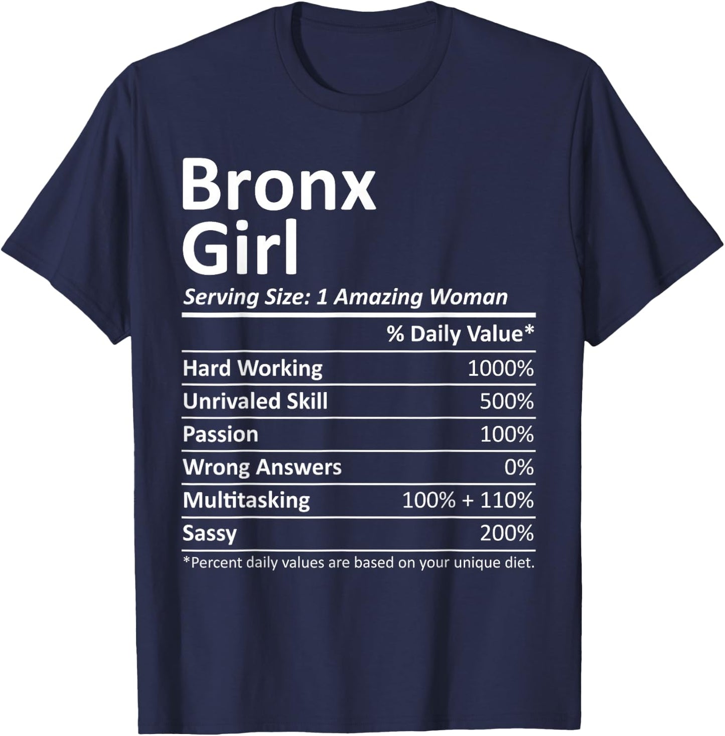 Bronx Girl NY New York Funny City Home Roots USA Gift Small T-Shirt - T-Shirt | Navy