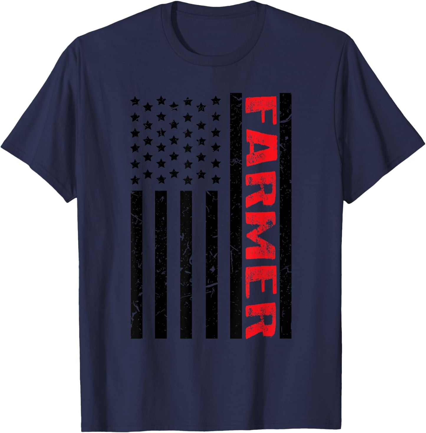4th Of July Farmer American Farm Cow Tractor Flag Patriotism Kids Men T-Shirt - T-Shirt | Navy