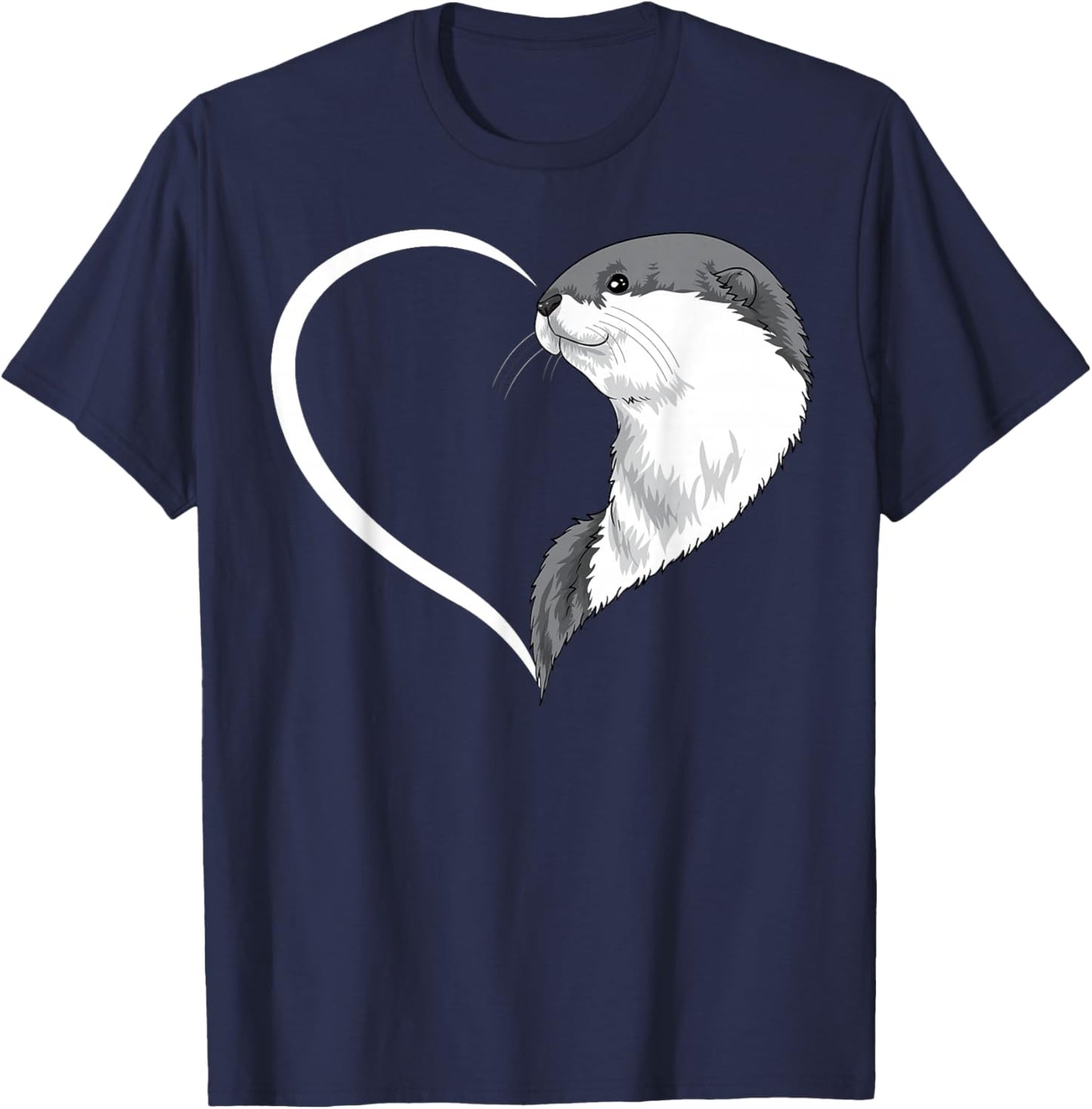 Otter Shirts Girls Kids Heart Cute Otter T-Shirt - T-Shirt | Navy