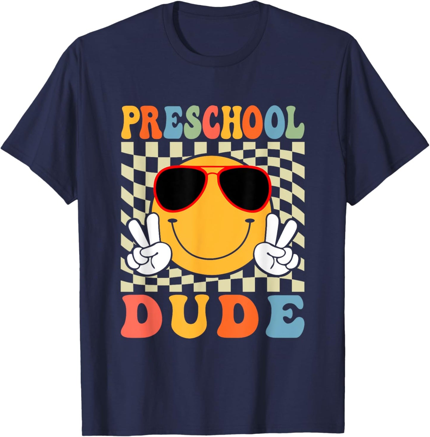 1st Day First Day of Preschool Dude Back To School Boys T-Shirt - T-Shirt | Navy