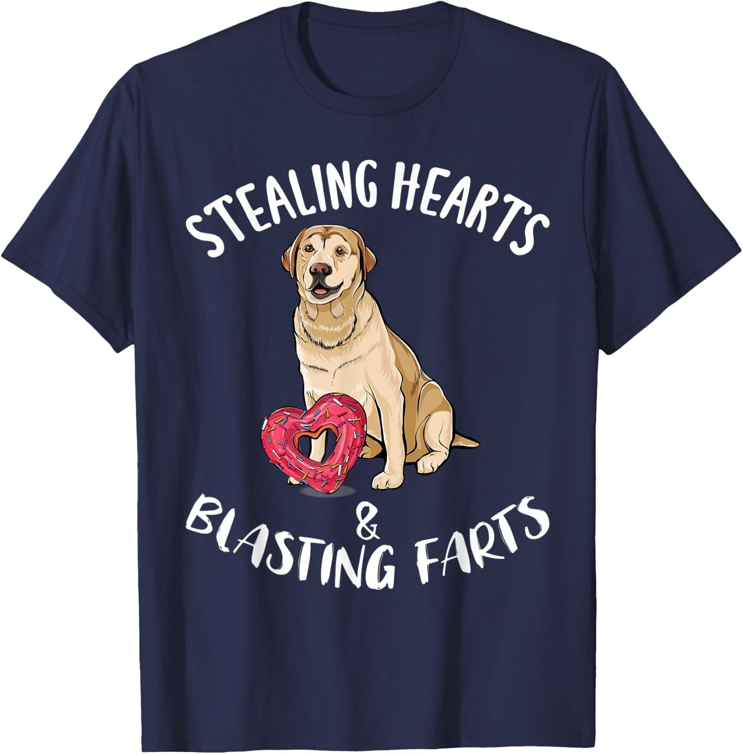 Stealing Hearts Blasting Farts Labrador Retriever Valentines T-Shirt - T-Shirt | Navy