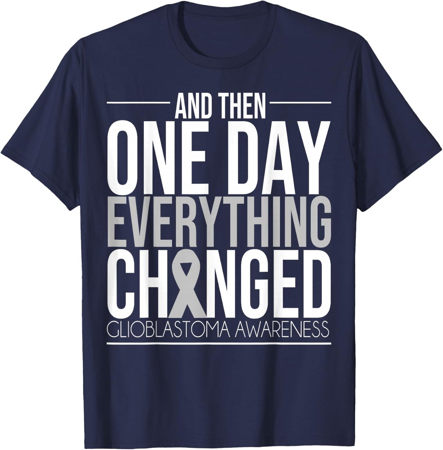 Glioblastoma Awareness Figh Brain Tumor Cure Brain Cancer T-Shirt - T-Shirt | Navy