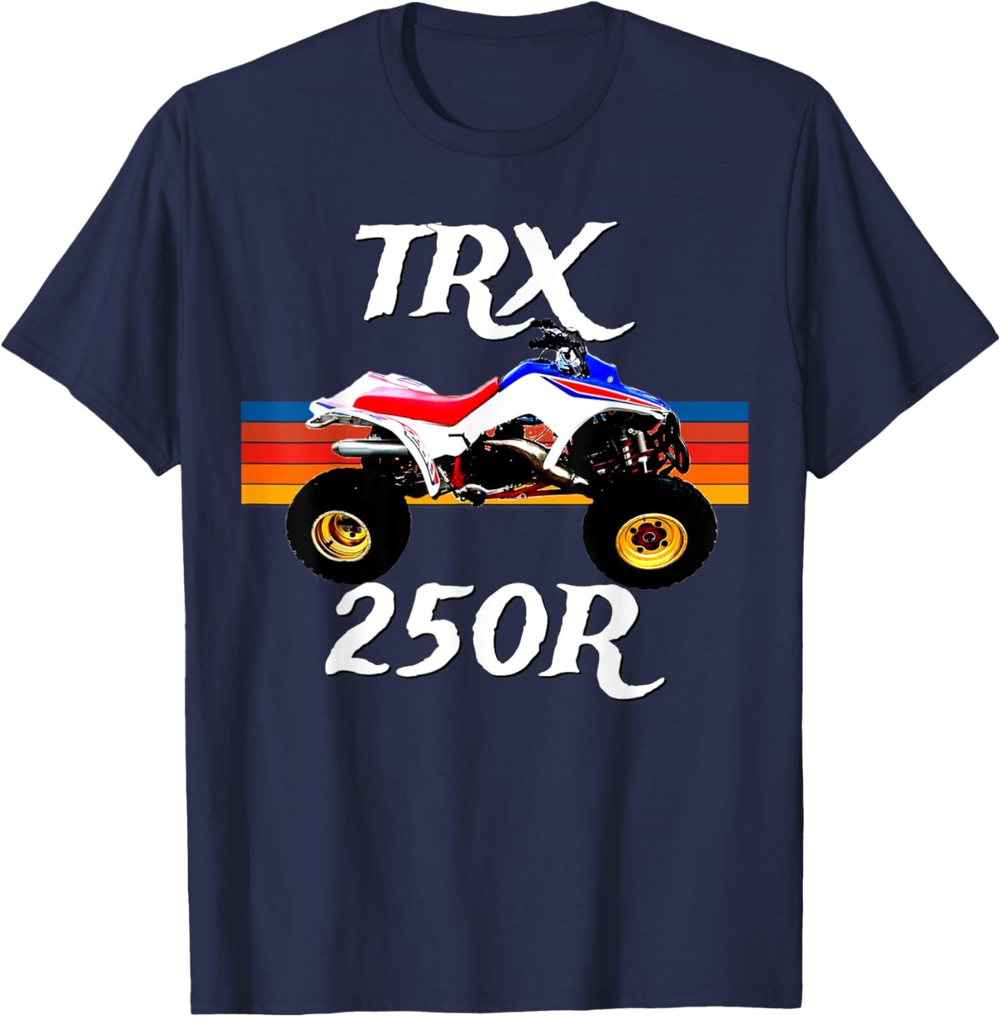 1986 Vintage Retro Four Wheeler ATV ATC TRX 250R , Small, Black T-Shirt - T-Shirt | Navy