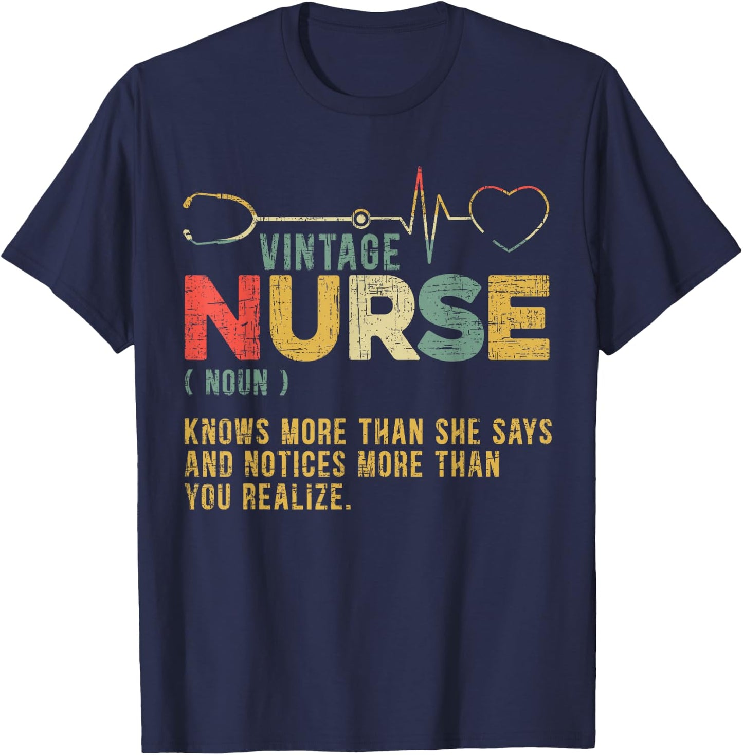 Vintage Nurse Definition Hospital Medical Registered Nursing T-Shirt - T-Shirt | Navy