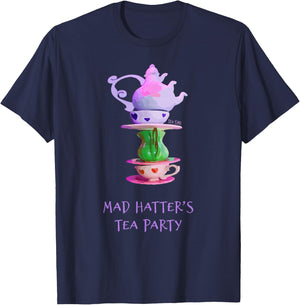 Mad Hatter's Tea Party - Alice in Wonderland T-Shirt - T-Shirt | Navy