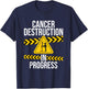 Cancer Survivor Shirts Cancer Destruction in Progress - Cancer Fighter - Adult - Black - Short Sleeve - Classic Fit - Cotton Blend, Polyester Blend - Machine Wash - Small T-Shirt - T-Shirt | Navy