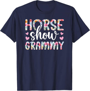 Horse Show Grammy Grandma Equestrian Grammy T-Shirt - T-Shirt | Navy