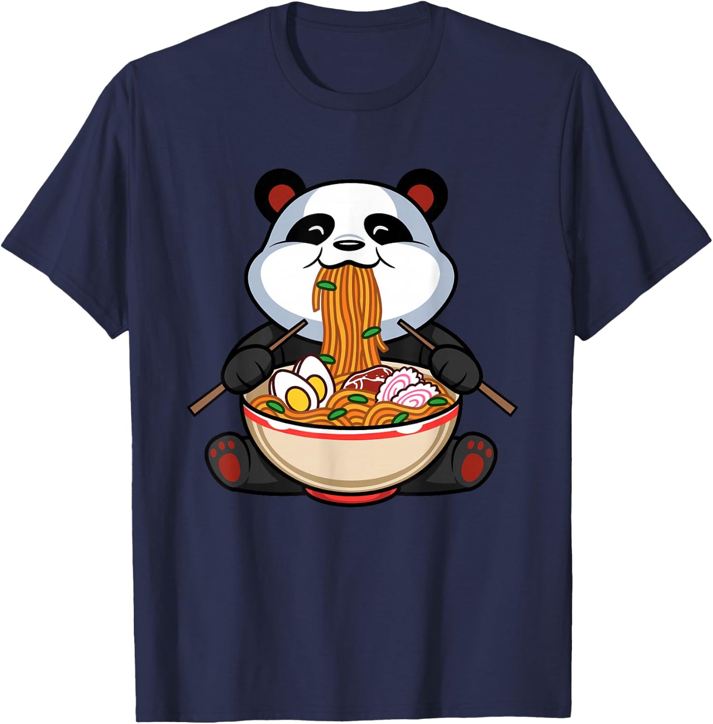 Awesome Otaku Japanime Lover Outfit Men Women Kids Funny Cute Kawaii Panda Ramen Noodles Japanese Anime Gift T-Shirt - T-Shirt | Navy