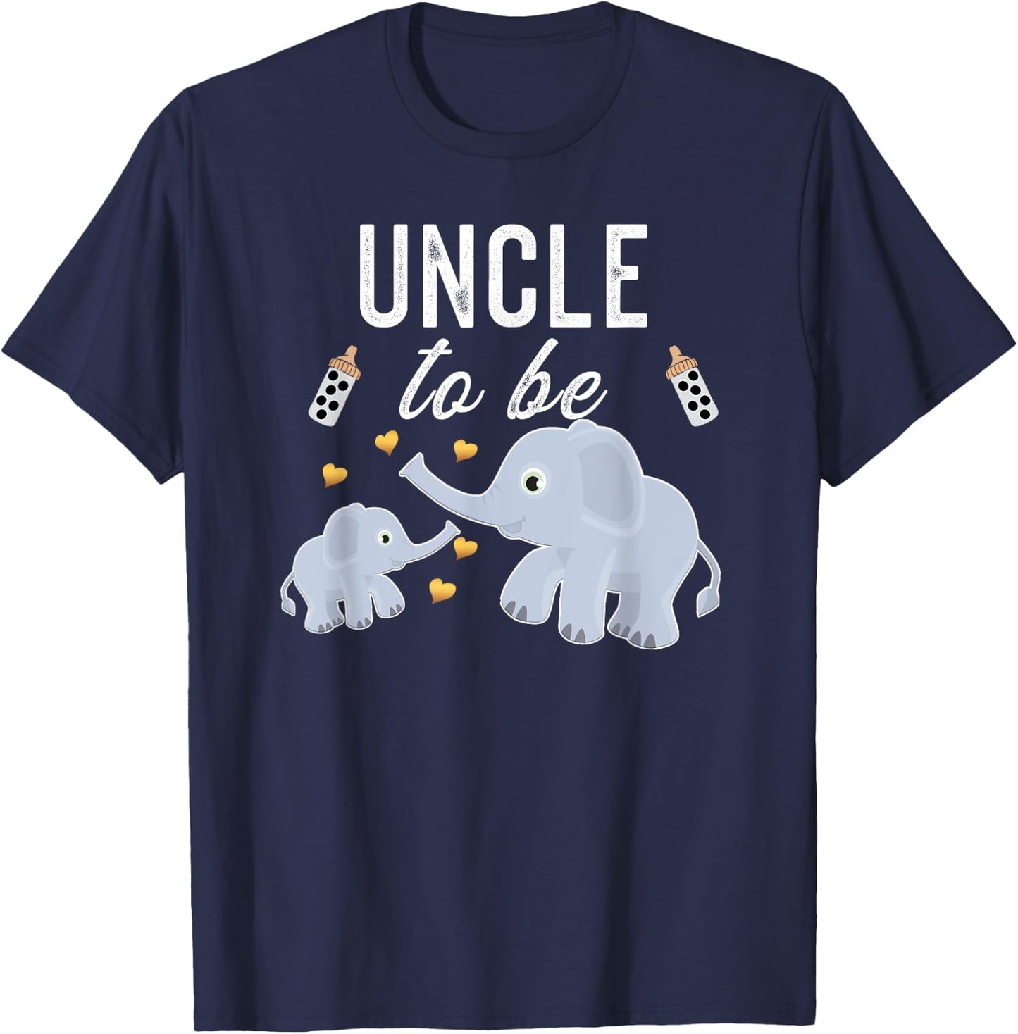Uncle To Be Elephant Baby Shower Uncle Cute T-Shirt - T-Shirt | Navy