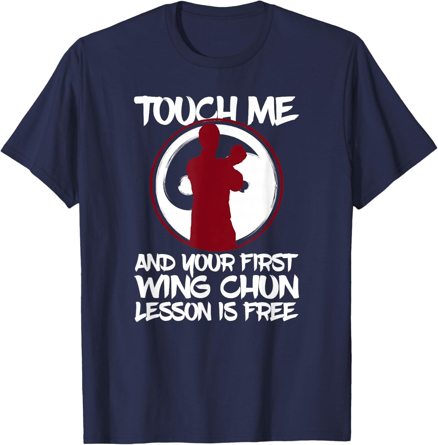 Wing Chun I Yin Yang Wooden Dummy Butterfly Swords Kung Fu T-Shirt - T-Shirt | Navy