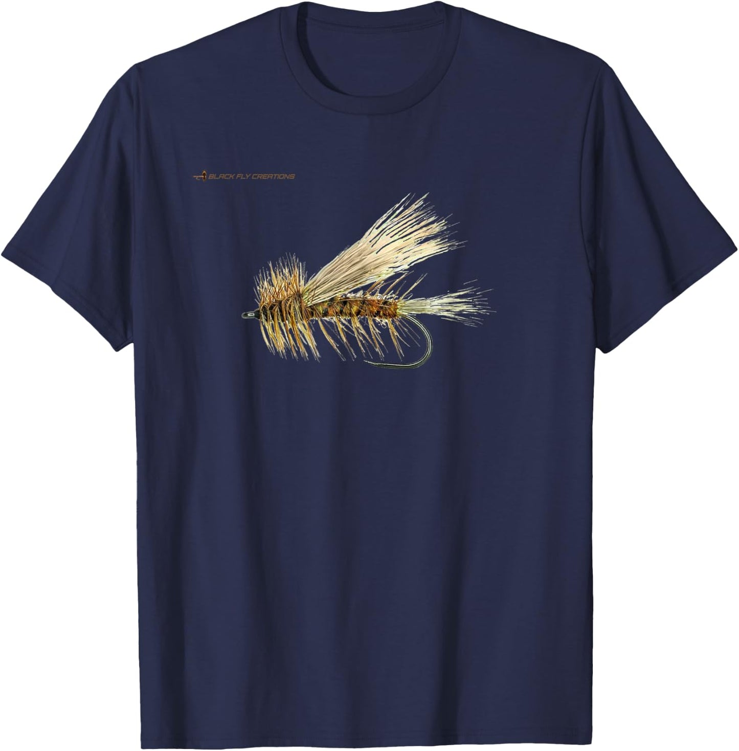 Dry Fly Stimulator Fly Fishing Shirts by Black Fly T-Shirt - T-Shirt | Navy