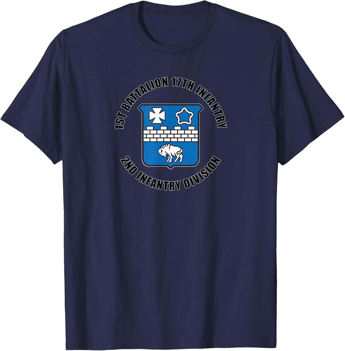1st Battalion 17th Infantry 2nd Infantry Division Gift T-Shirt - T-Shirt | Navy