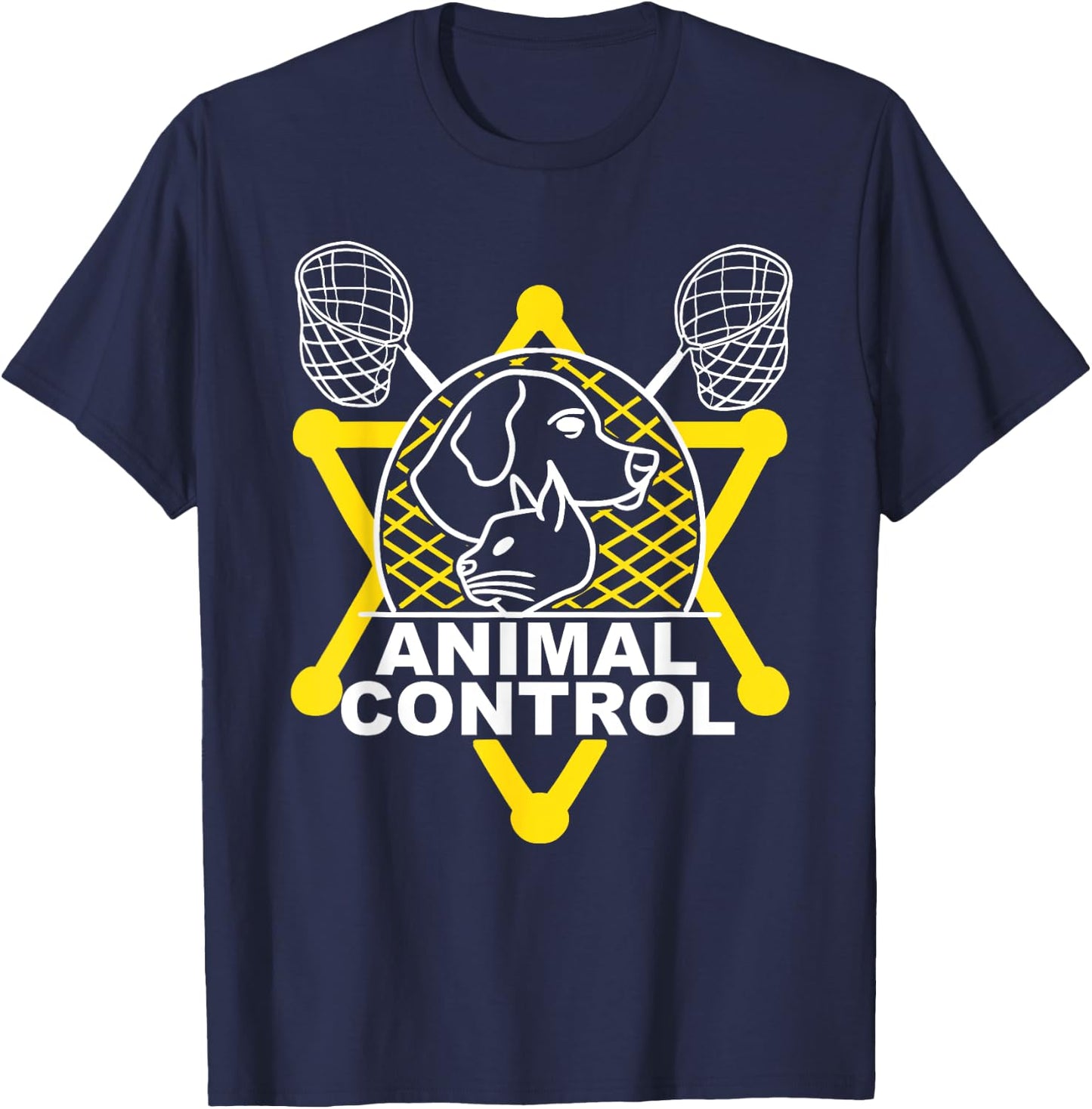 Animal Control Officer Catcher Cats Dogs Funny T-Shirt - T-Shirt | Navy