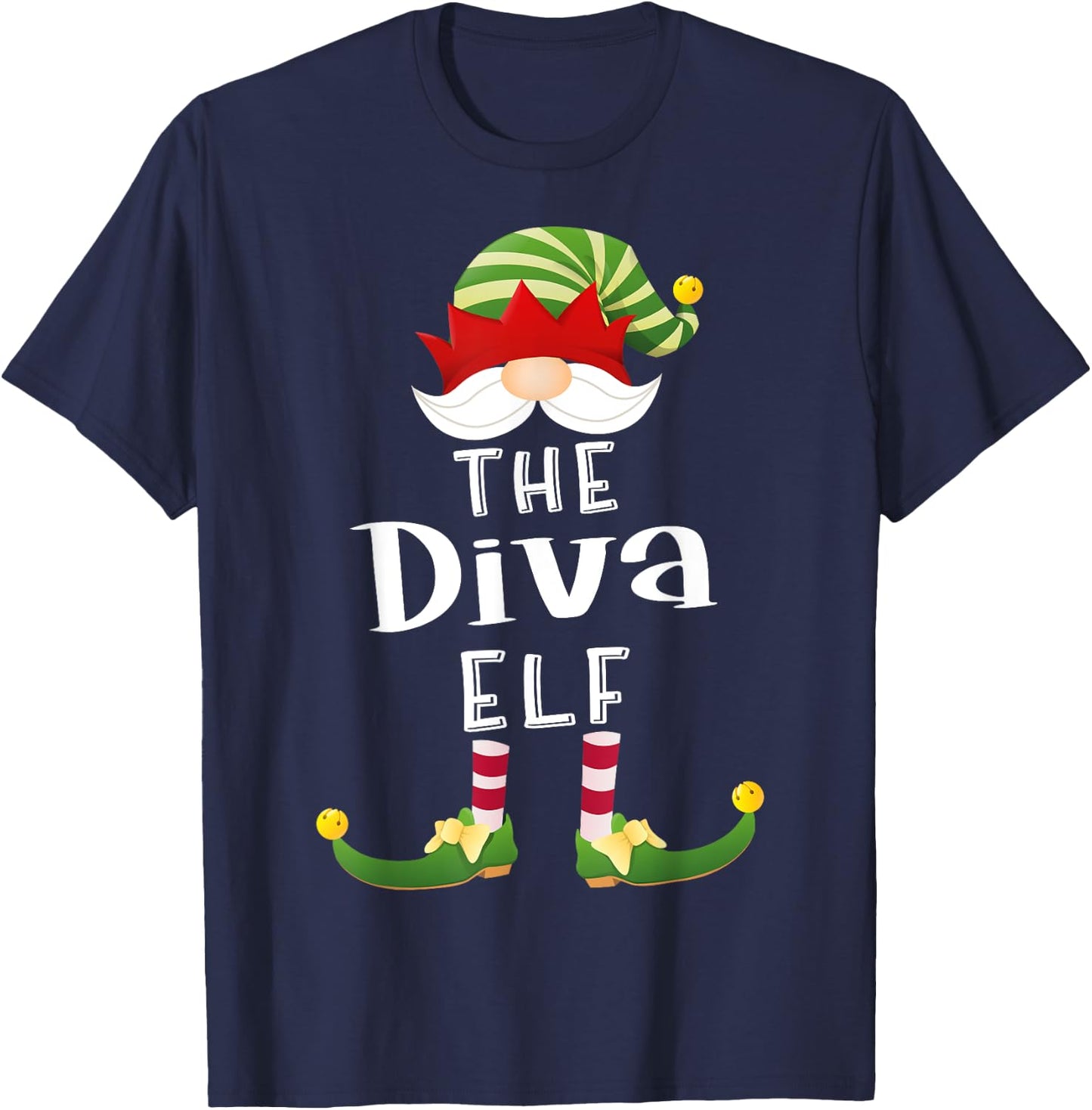 Diva Elf Group Christmas Funny Pajama Party T-Shirt - T-Shirt | Navy