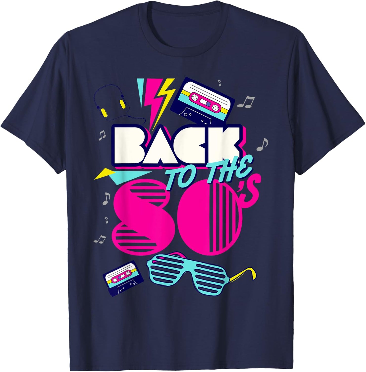 Back To 80's Vintage Retro I Love 80's Graphic Design T-Shirt - T-Shirt | Navy