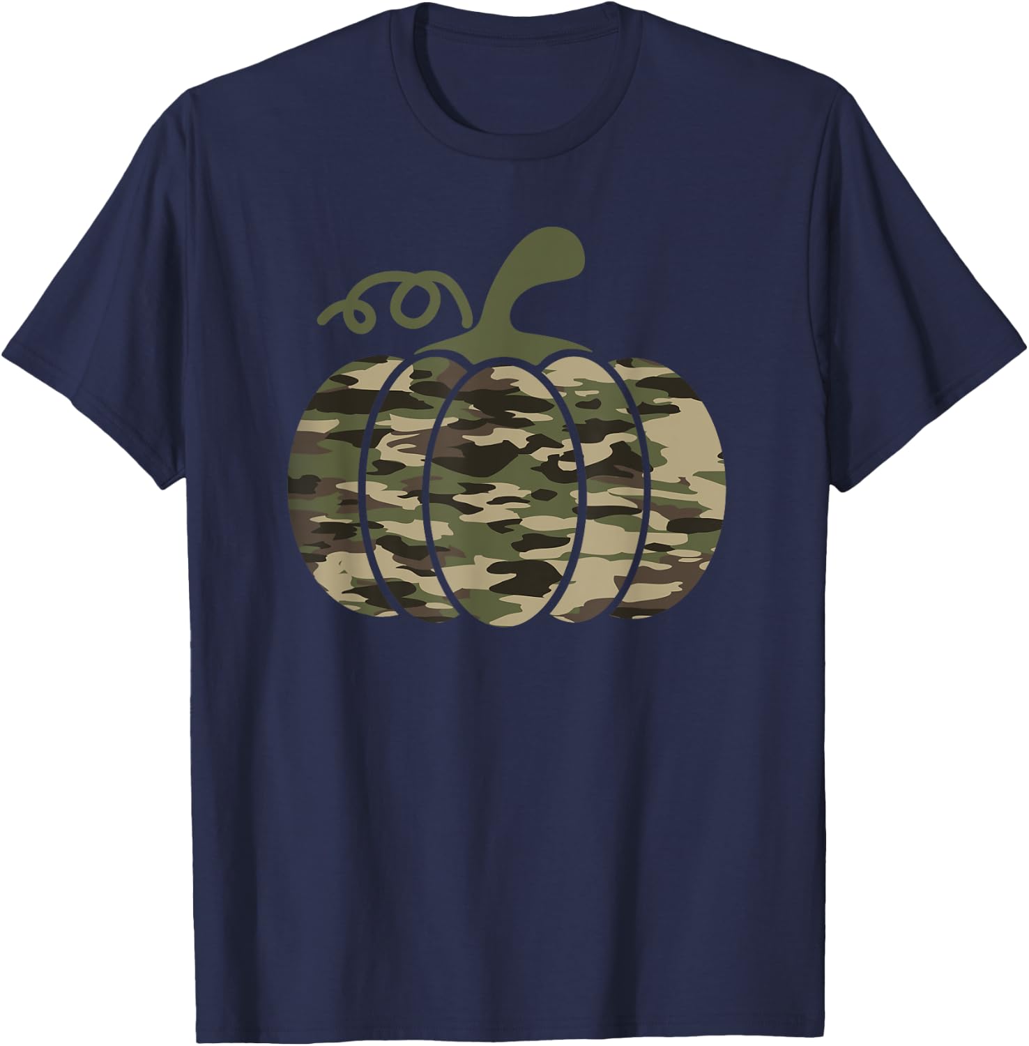 Pumpkin Camo Military Tactical Halloween Costume Autumn Fall T-Shirt - T-Shirt | Navy