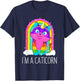 Caticorn Unicorn Cat Girls Women Rainbow Kitty Birthday Gift T-Shirt - T-Shirt | Navy