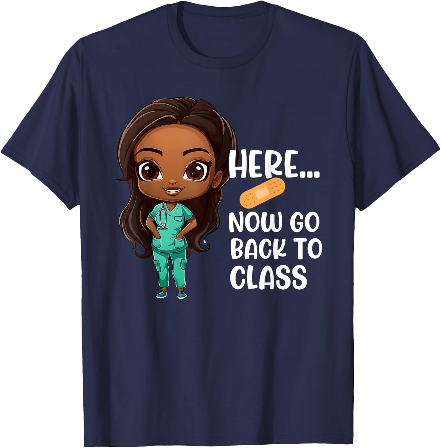 African American Black School Nurse Appreciation Nursing T-Shirt - T-Shirt | Navy