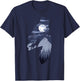 Forest with Full-Moon and Cliff Of Silhouette Howling Wolf T-Shirt - T-Shirt | Navy
