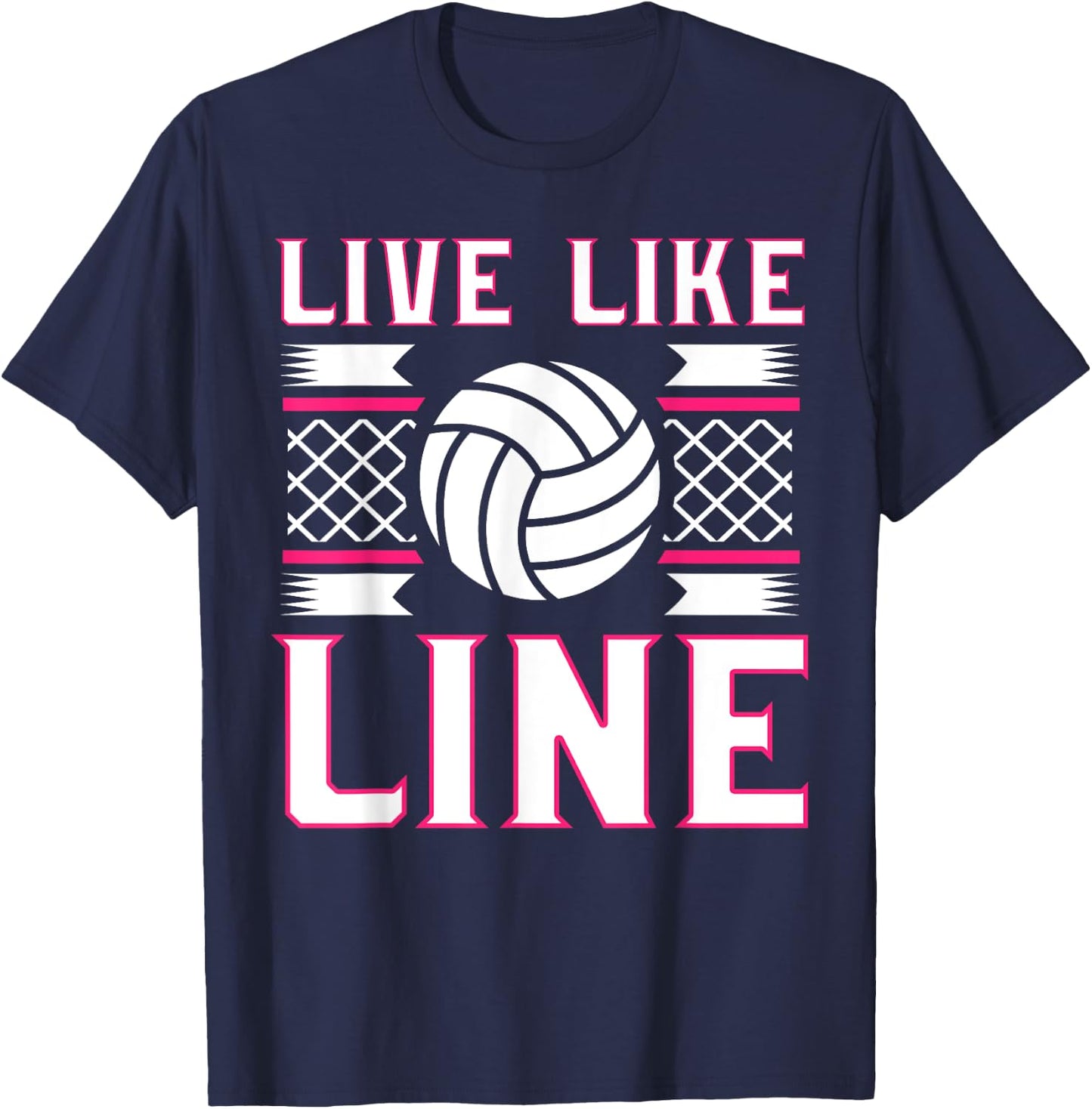 Live Like Line Volleyball gift, Volleyball gift, Sports gift T-Shirt - T-Shirt | Navy