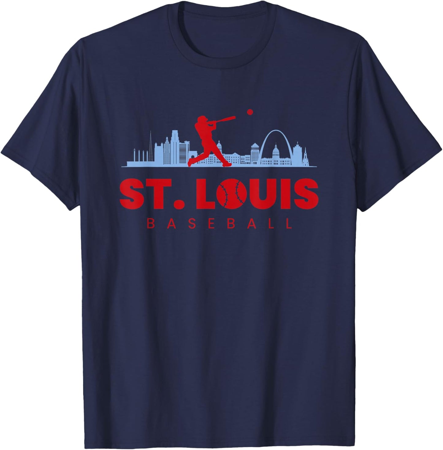 St Louis Baseball Vintage Minimalist Retro Baseball Lover T-Shirt - T-Shirt | Navy