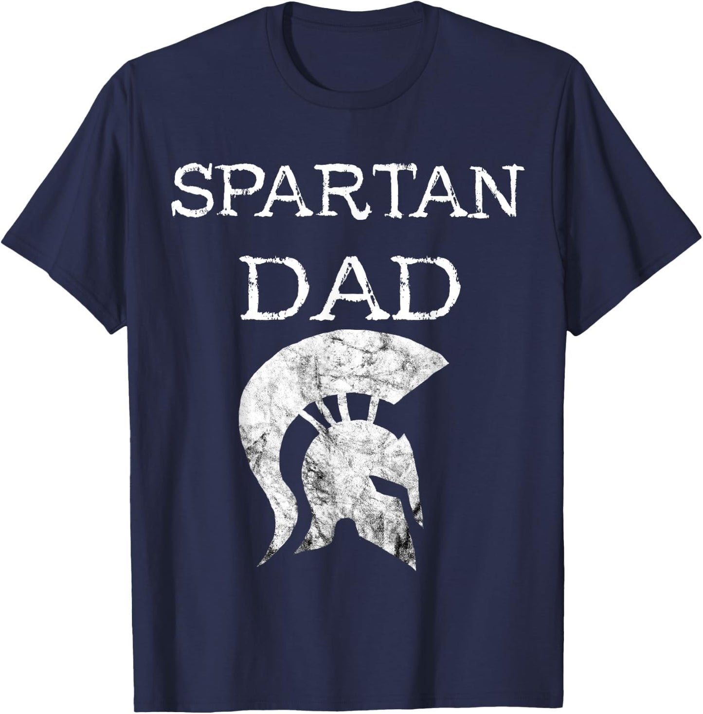 Spartan Dad Spartan Father Gladiators Helmet Spartacus Papa T-Shirt - T-Shirt | Navy