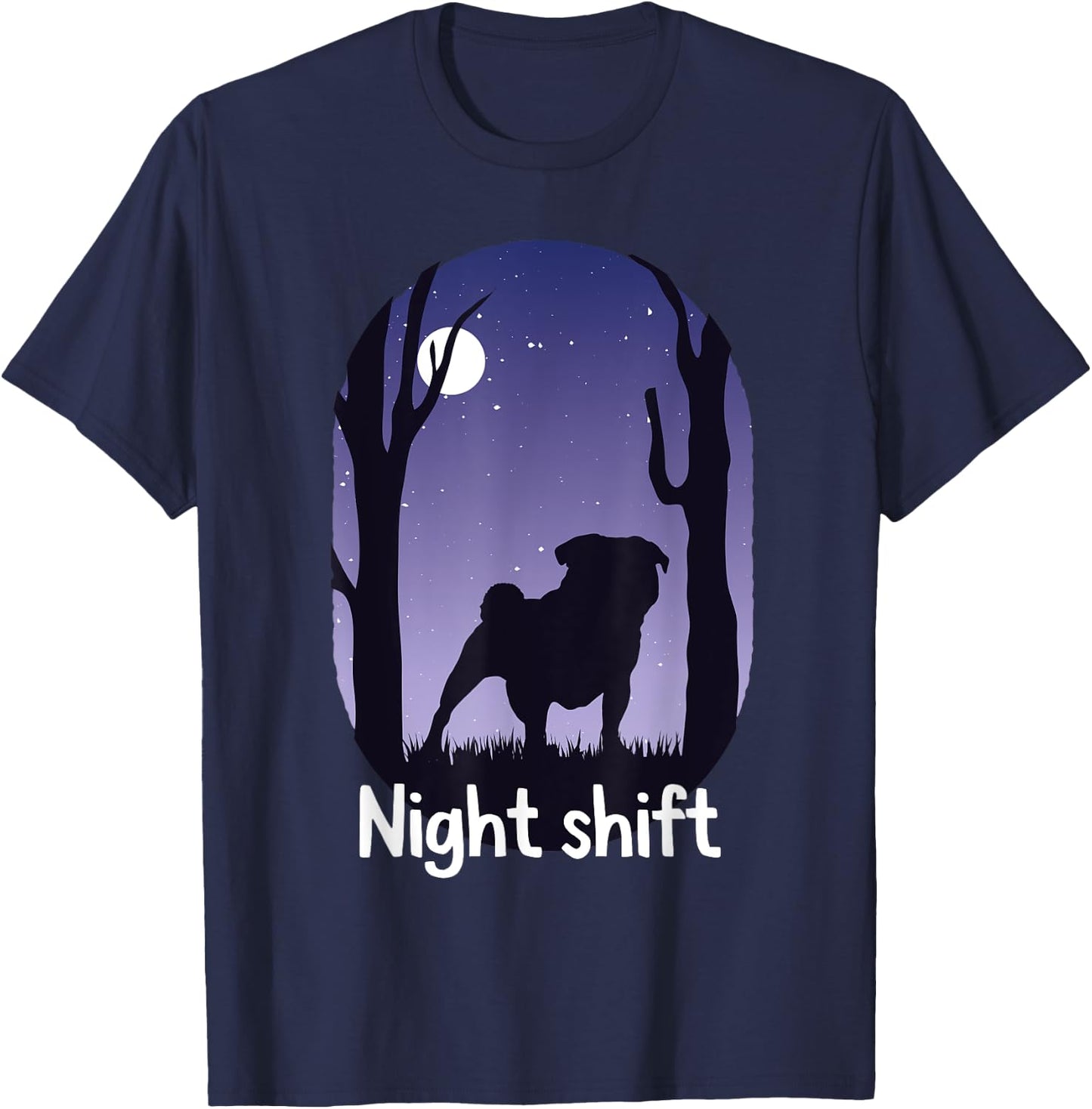 Pug Puggie-Dog T-Shirt - T-Shirt | Navy
