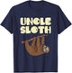 Uncle Sloth Funny Father's Day Animal Lover T-Shirt - T-Shirt | Navy