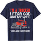 Trucker Fear Wife God Truck Funny Jesus Christian Men Gift T-Shirt - T-Shirt | Navy