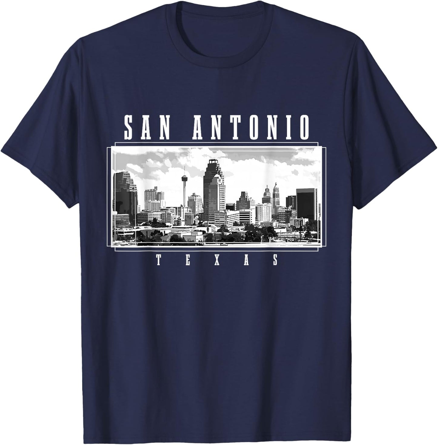 San Antonio Skyline Texas Pride Vintage San Antonio T-Shirt - T-Shirt | Navy