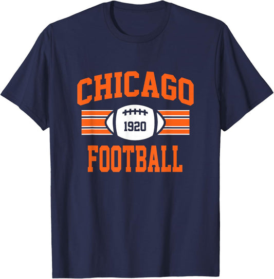 Chicago Football Athletic Vintage Sports Team Fan Gift T-Shirt - T-Shirt | Navy
