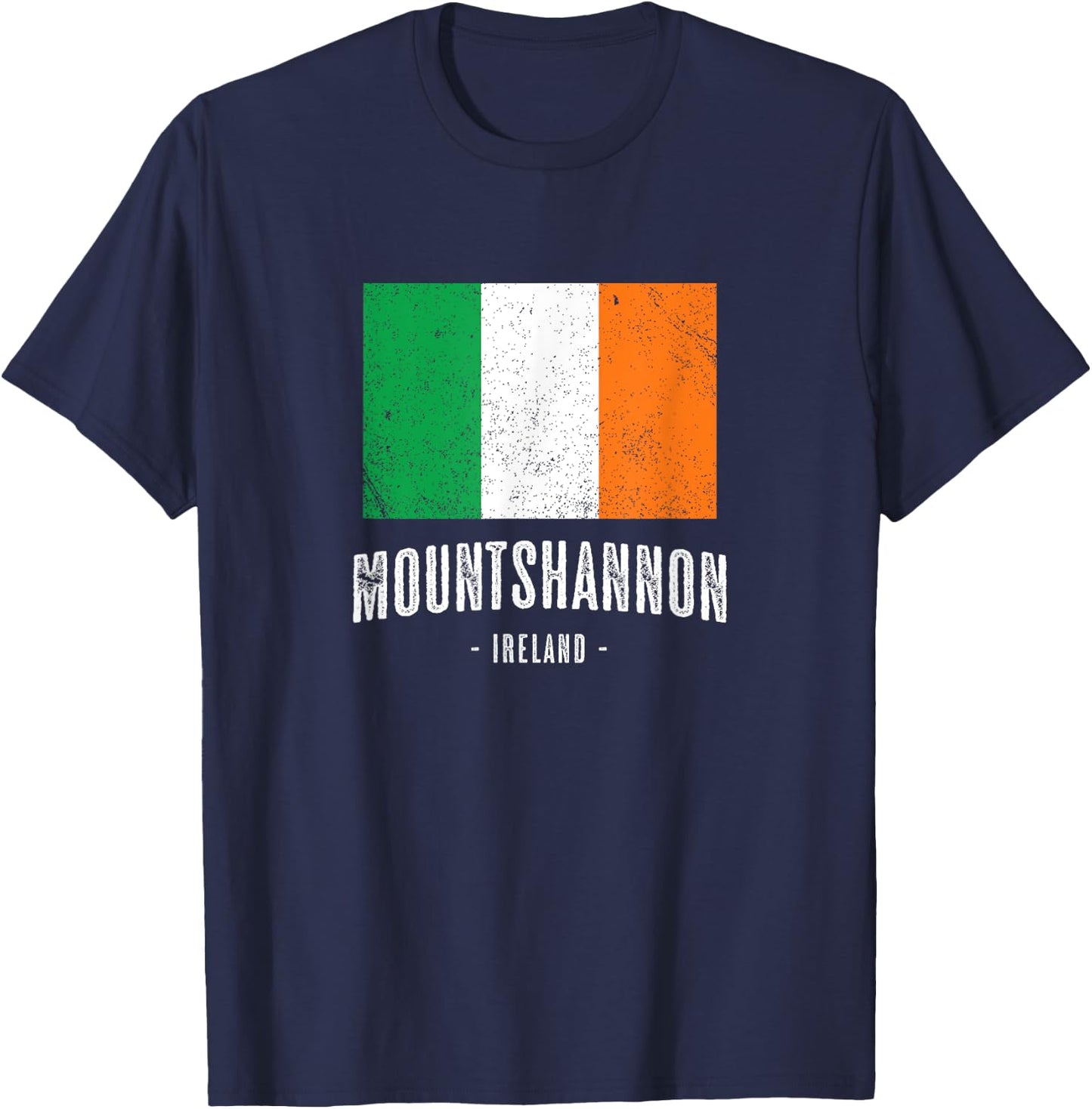 City of MOUNTSHANNON Ireland | Men Women Kids - Irish Flag T-Shirt - T-Shirt | Navy