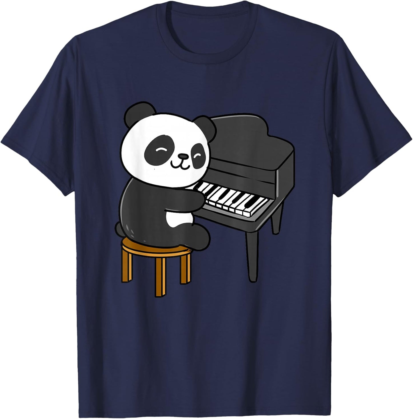 Panda Playing Piano T-Shirt - T-Shirt | Navy