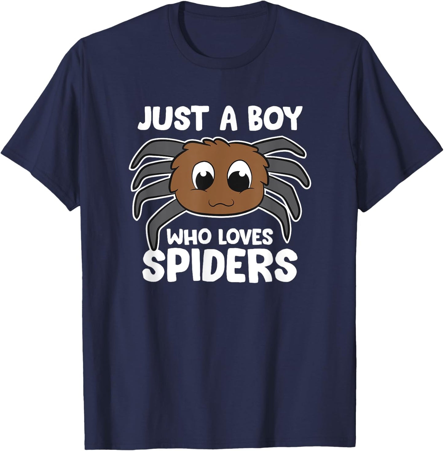 Just a Boy Who Loves Spiders T-Shirt - T-Shirt | Navy
