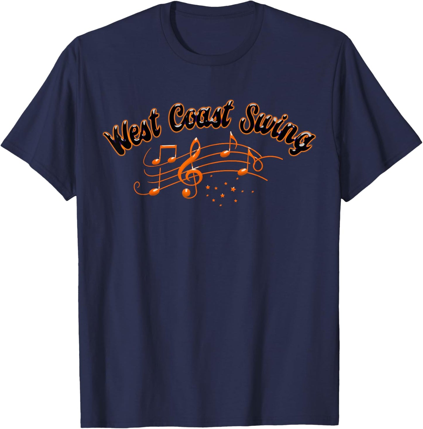 West Coast Swing Dance - Swing Music T-Shirt - T-Shirt | Navy