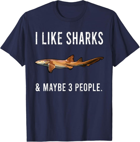 Funny I Like Nurse Shark And Maybe 3 People T-Shirt - T-Shirt | Navy