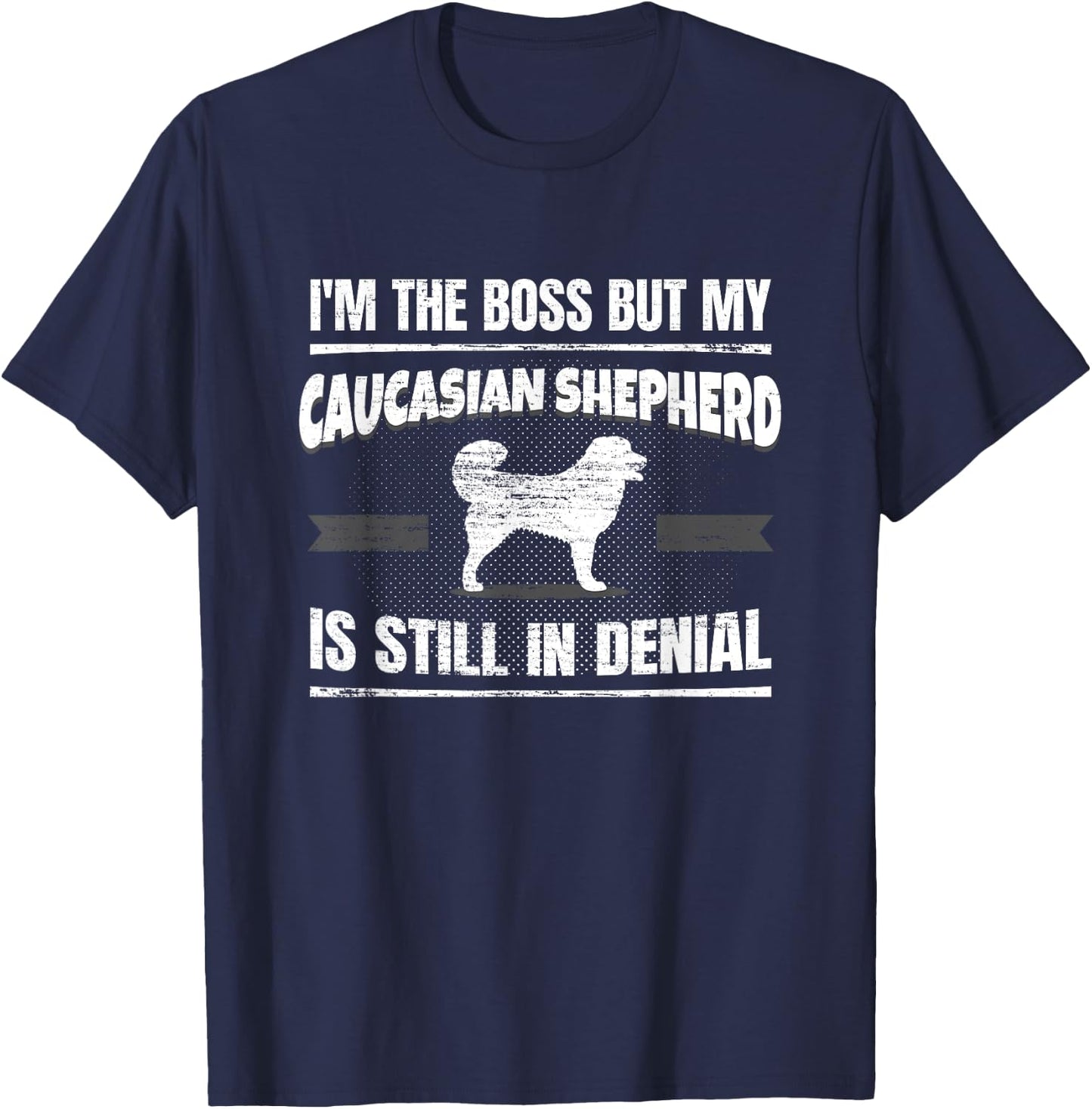 Caucasian Shepherd Dog Men Women T-Shirt - T-Shirt | Navy