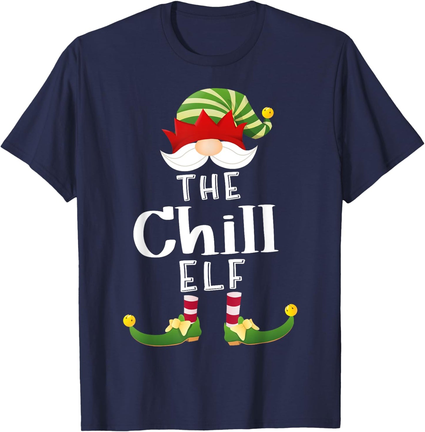 Chill Elf Group Christmas Funny Pajama Party T-Shirt - T-Shirt | Navy