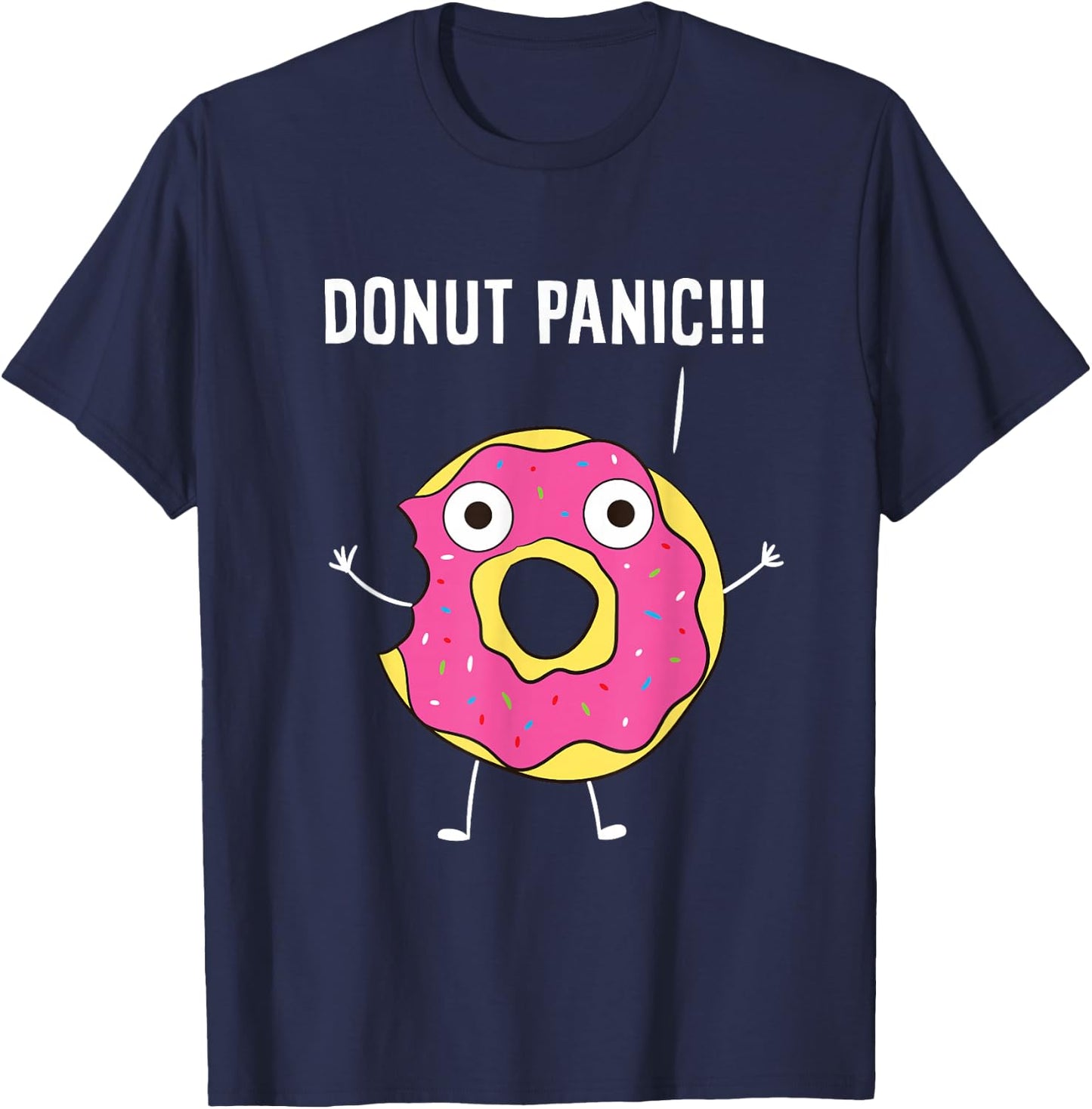 Donuts Funny Doughnut Panic Sweets Donuts T-Shirt - T-Shirt | Navy