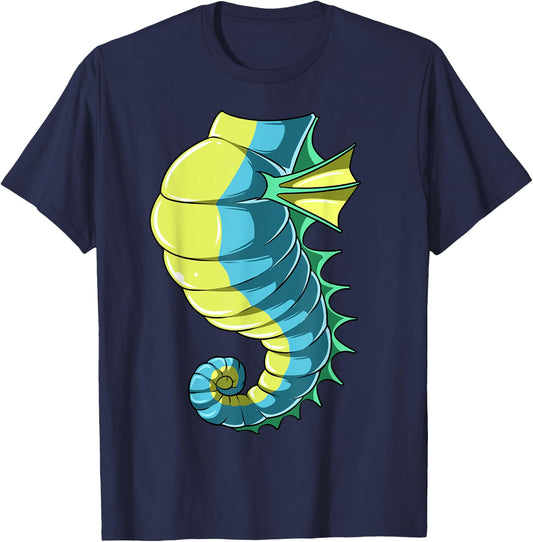 Seahorse Costume Seahorse Body Headless Seahorse Costume T-Shirt - T-Shirt | Navy