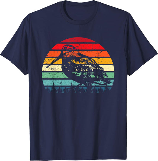Retro Woodcock Hunter Timberdoodle Bogsucker Hokumpoke Gifts T-Shirt - T-Shirt | Navy