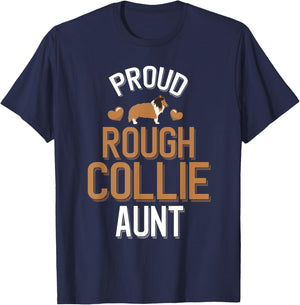 Cute Proud Rough Collie Aunt T-Shirt - T-Shirt | Navy