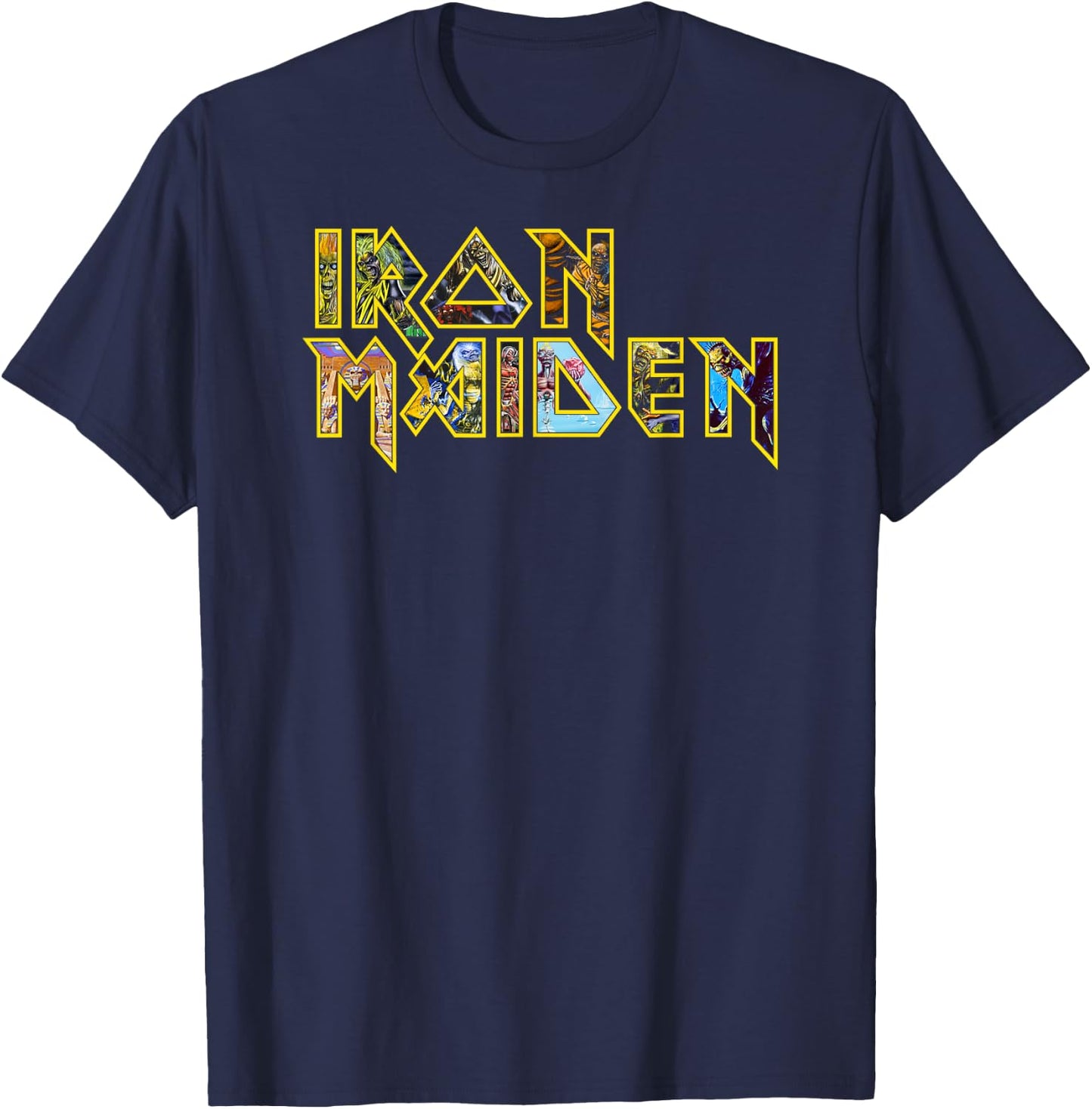 Iron Maiden - Eddie Logo T-Shirt - T-Shirt | Navy