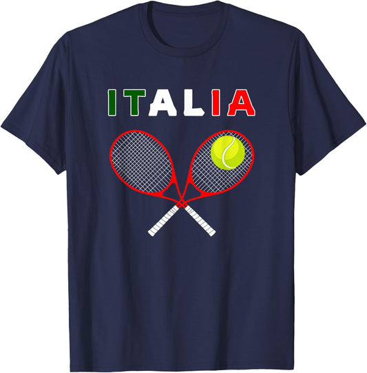 Italy Tennis Graphics / Country Italia Flag Pride T-Shirt - T-Shirt | Navy
