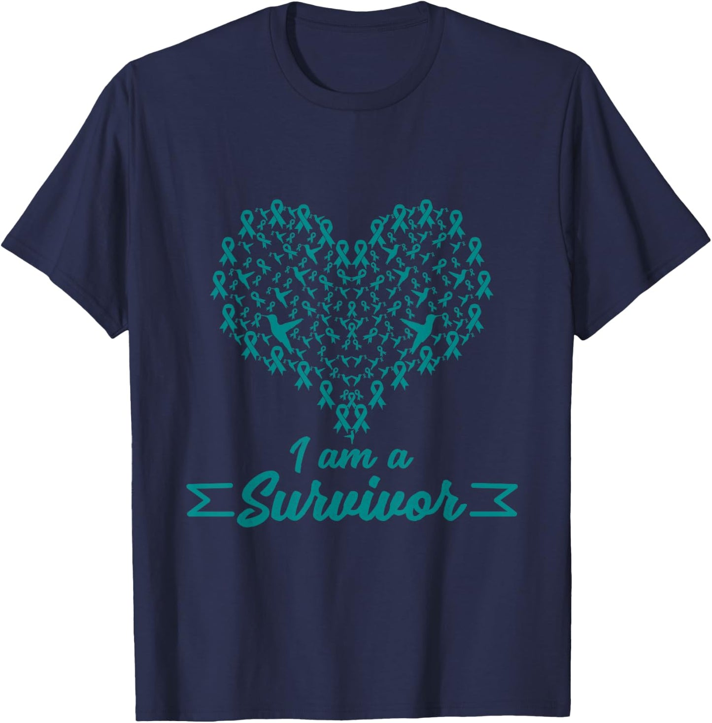 Cancer Survivor Gift Cervical Cancer Awareness T-Shirt - T-Shirt | Navy