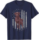 Chocolate Lab American Flag Brown Labrador Retriever Owner T-Shirt - T-Shirt | Navy