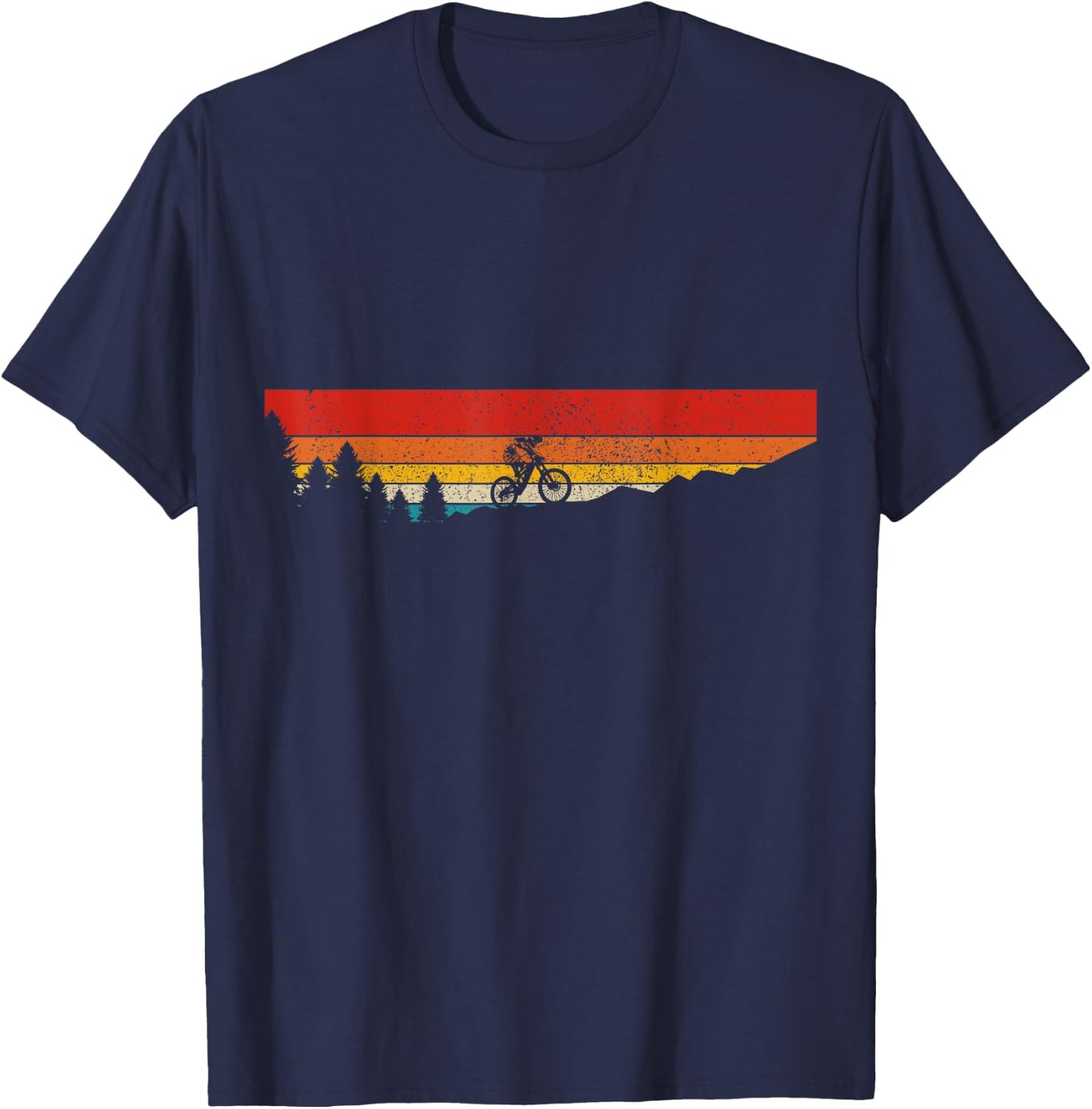 Mountain Bike Vintage MTB Downhill Mountain Biker T-Shirt - T-Shirt | Navy
