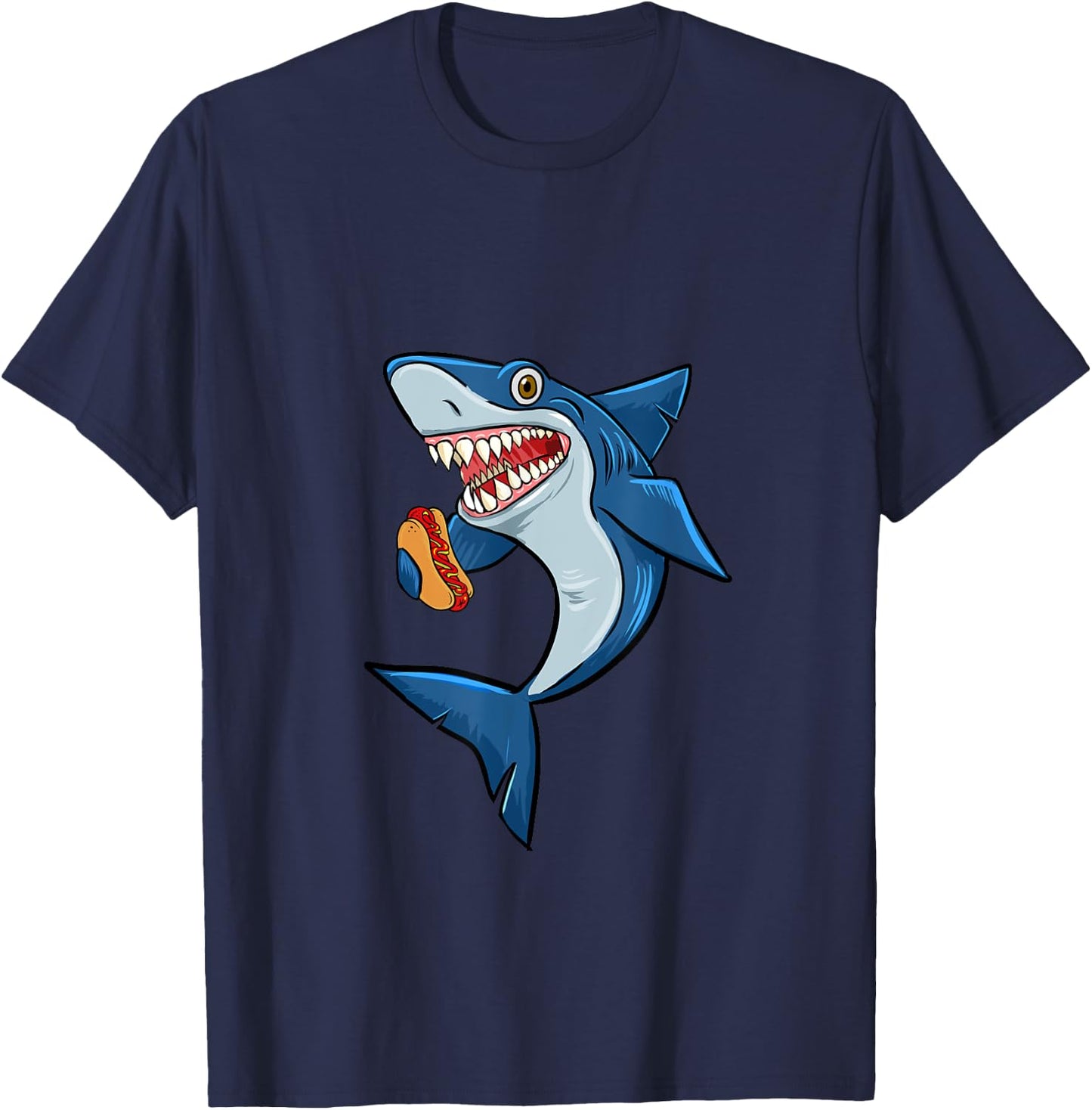 Hotdog Sharks Love Animal lovers Funny Outfit T-Shirt - T-Shirt | Navy